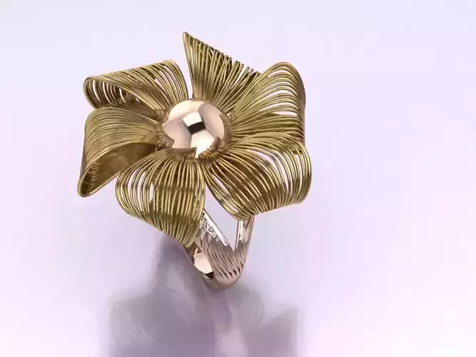 Flower filigree ring