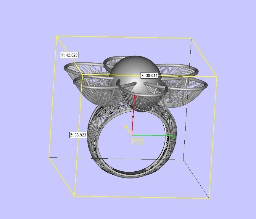 antique plain gold beautiful filigree ring 3D print model_3