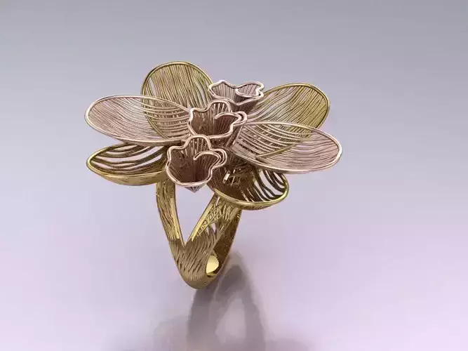 three plate filigree design ring 3D print model