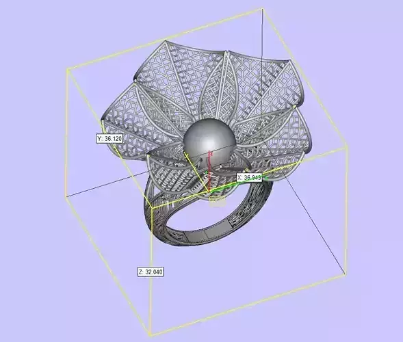 Filigree gold flower ring