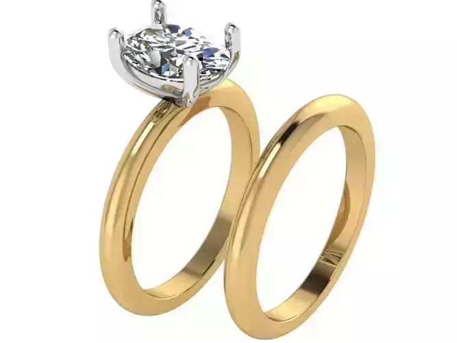 Diamond  Ring With Notched Band 1764 3D print model