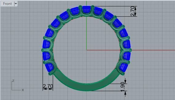 Oval Halo Twisted Ring 1765 3D print model 3D print model_5