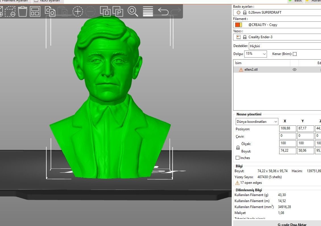 Ellen DeGeneres 3D print model_12