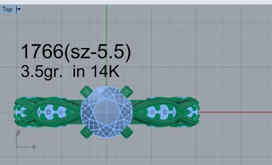 Textured Bridge Ring 1766 3D print model  3D print model_4