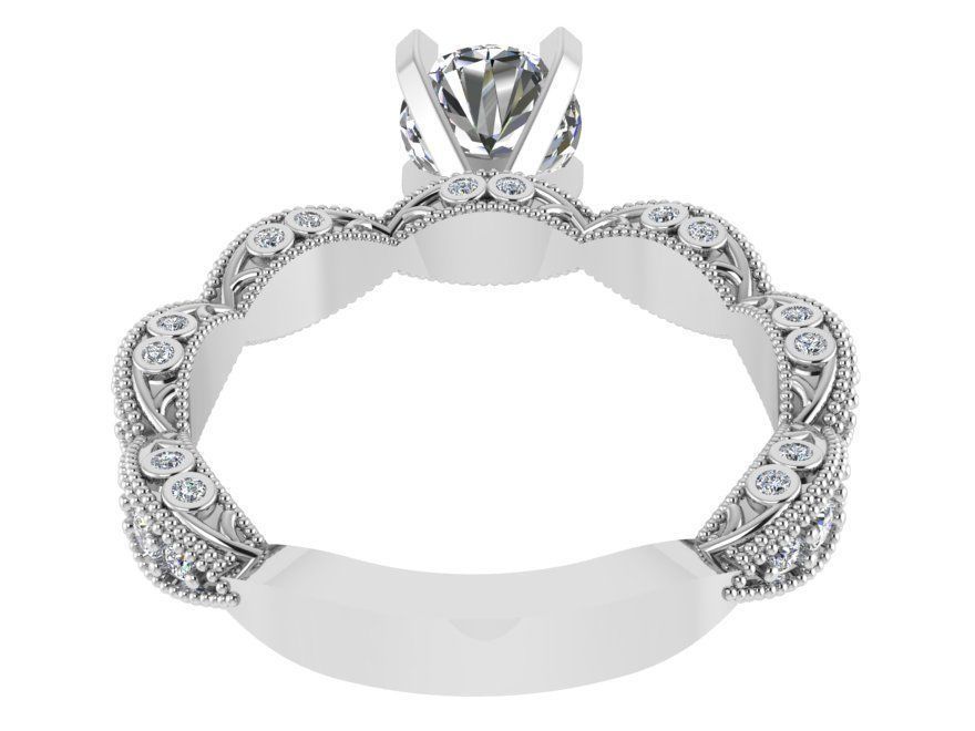 Textured Bridge Ring 1766 3D print model  3D print model_3