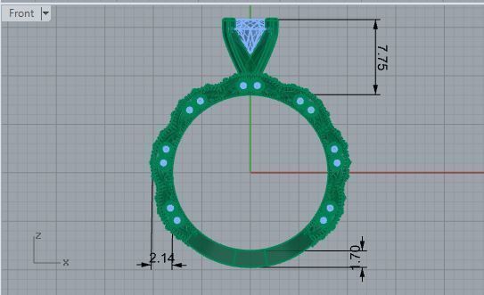 Textured Bridge Ring 1766 3D print model  3D print model_5