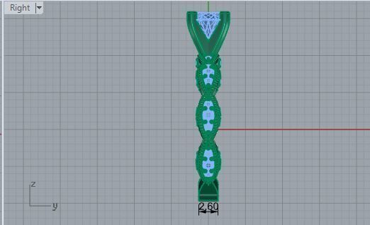 Textured Bridge Ring 1766 3D print model  3D print model_6