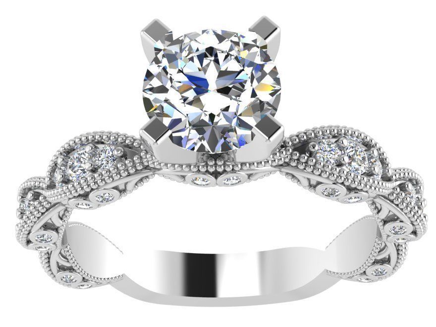 Textured Bridge Ring 1766 3D print model  3D print model_2