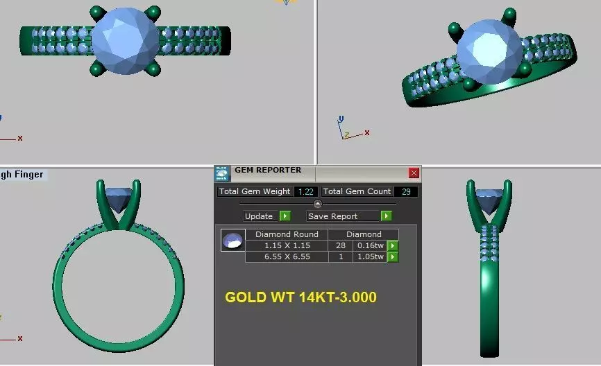 classic engagement ring 3D print model