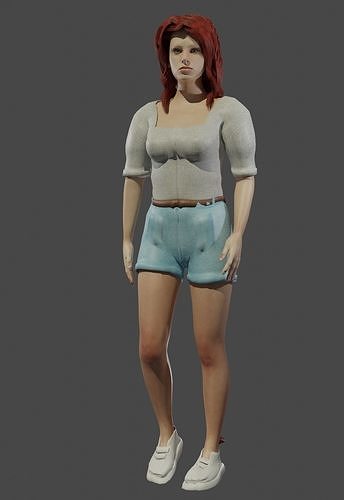 sporty girl 3D model