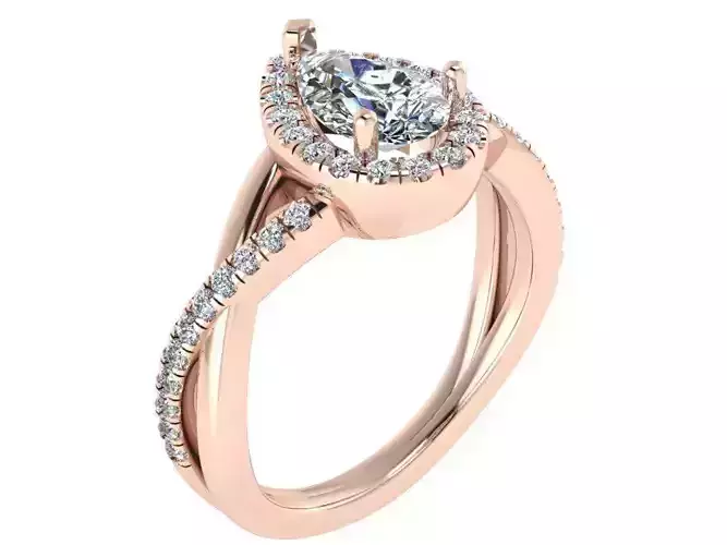 Tear Diamond Ring 1768 3D print model