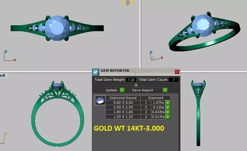 vintage engagement ring 3D print model