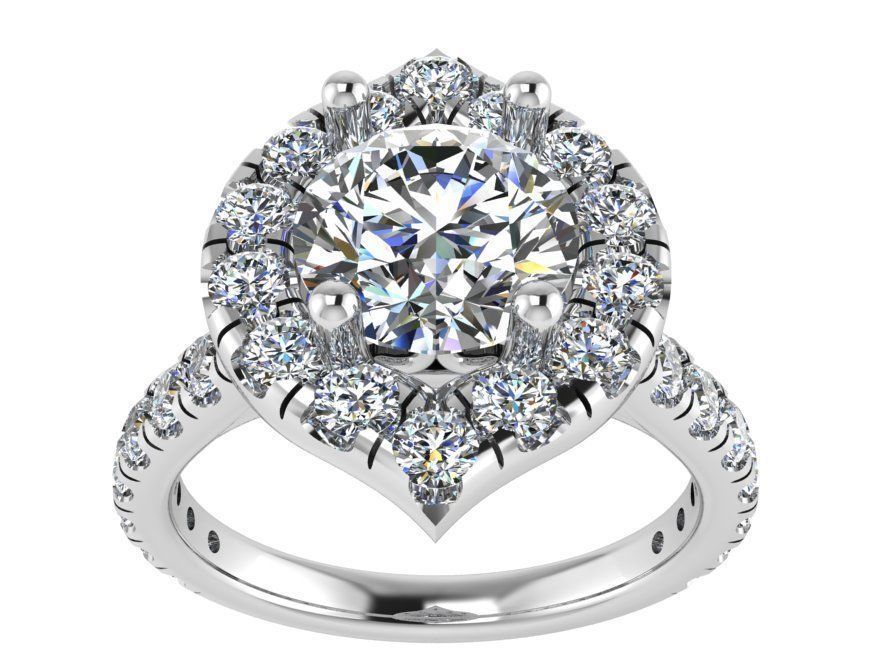 Oval Halo Ring 1772 3D print model 3D print model_2