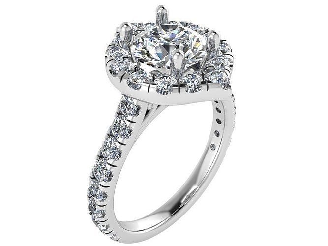 Oval Halo Ring 1772 3D print model 3D print model