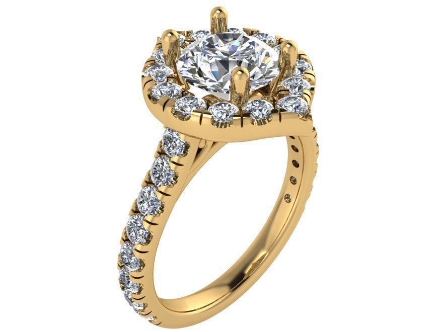 Oval Halo Ring 1772 3D print model 3D print model_1