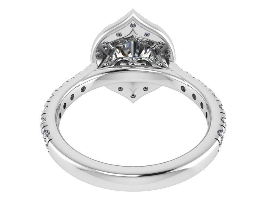 Oval Halo Ring 1772 3D print model 3D print model_3