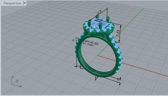 Oval Halo Ring 1772 3D print model 3D print model_7