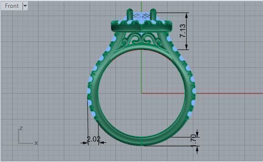Oval Halo Ring 1772 3D print model 3D print model_5