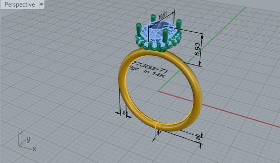 Oval Nerrow Diamond Ring 1773 3D print Model 3D print model_7