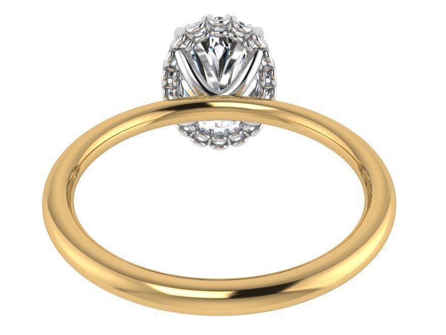 Oval Nerrow Diamond Ring 1773 3D print Model 3D print model_3