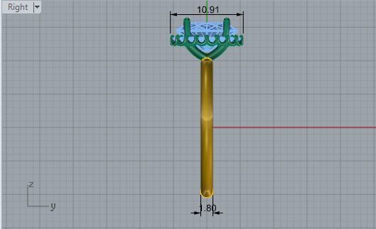 Oval Nerrow Diamond Ring 1773 3D print Model 3D print model_6