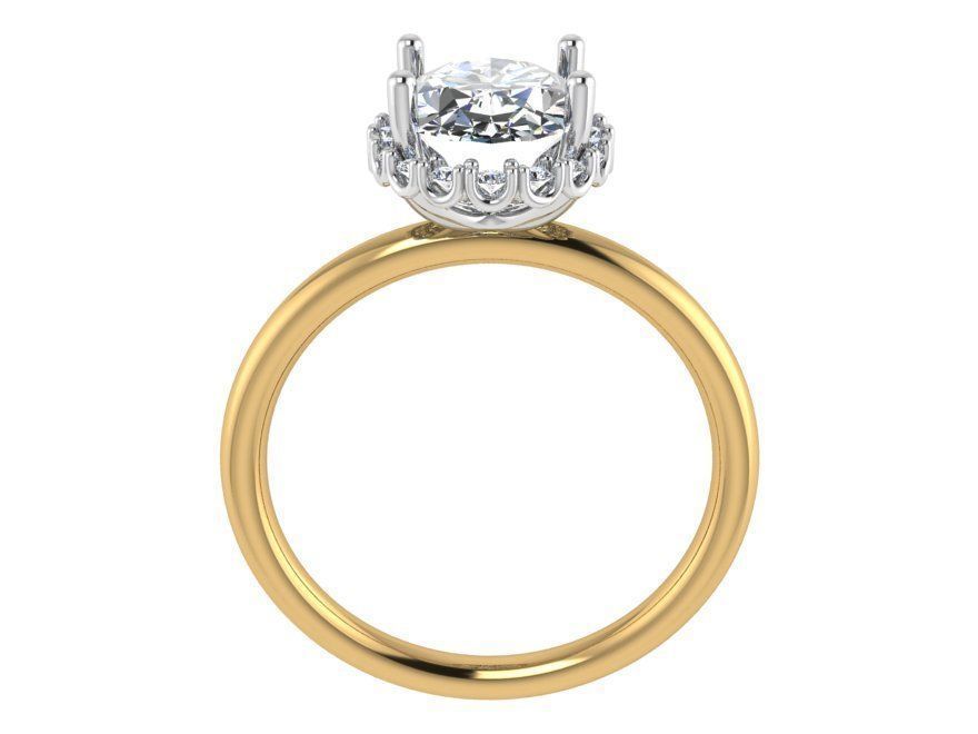 Oval Nerrow Diamond Ring 1773 3D print Model 3D print model_2