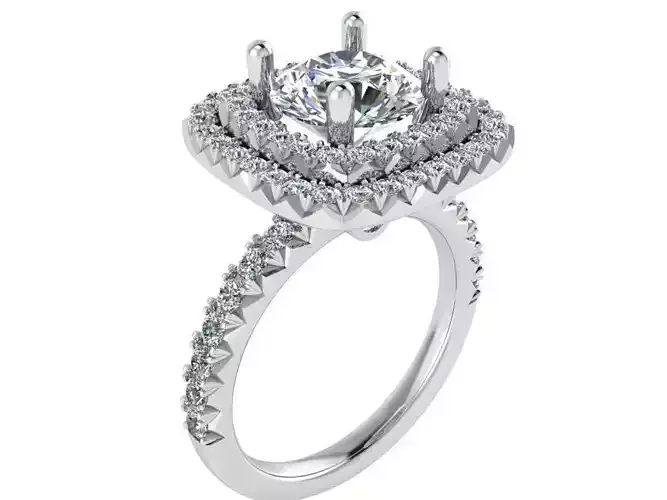 2-Row Diamond Ring 1774 3D print model