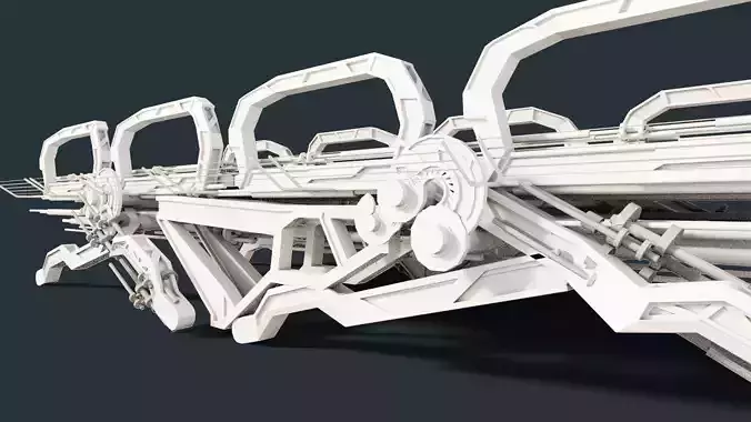 Futuristic scifi Modular Bridge Low-poly 3D model