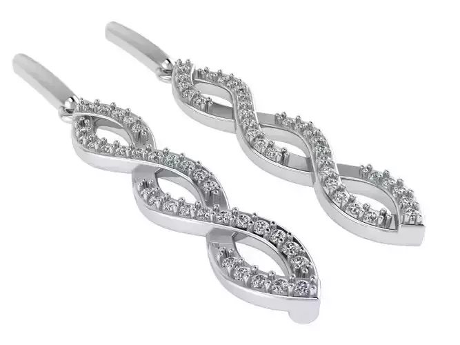 3-Row Brilliant Earrings  1776 3D print model