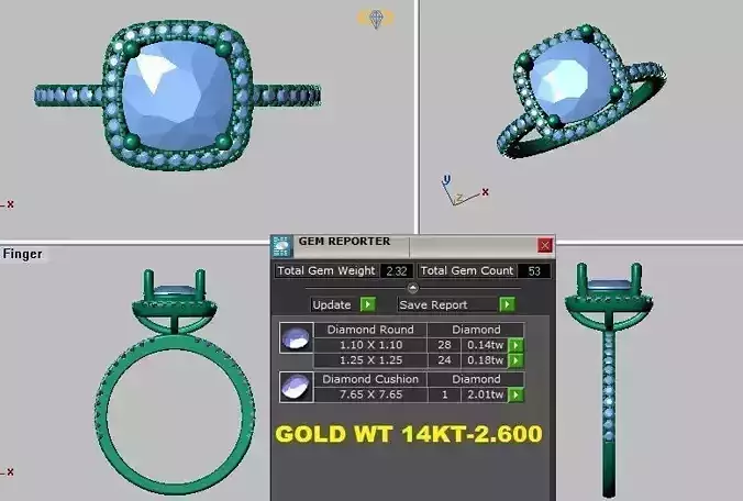 cushion halo engagement ring