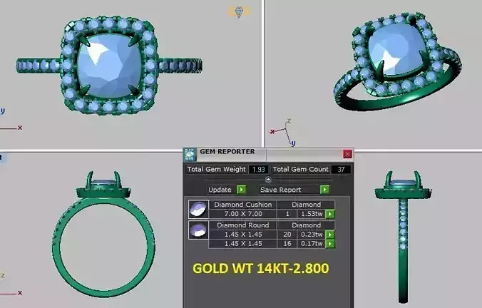 cushion halo engagement ring