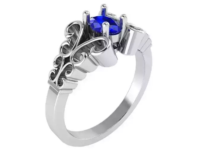 Blue Brilliant Ring 1780 3D print model