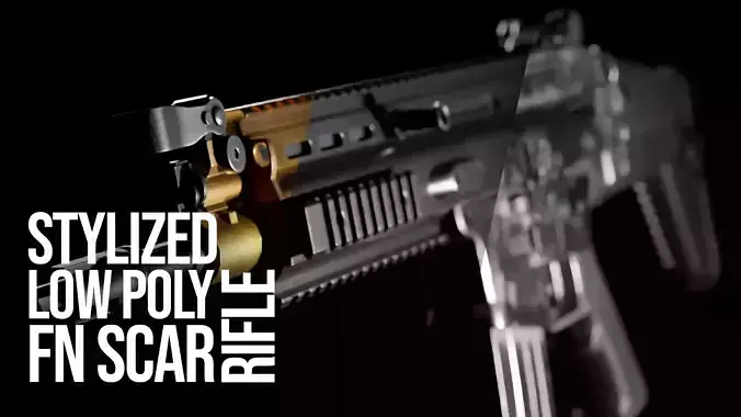 Low Poly FN SCAR Assault Rifle Low-poly 3D model