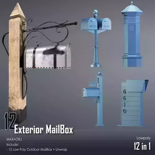 Exterior Mailbox Low-poly 3D model