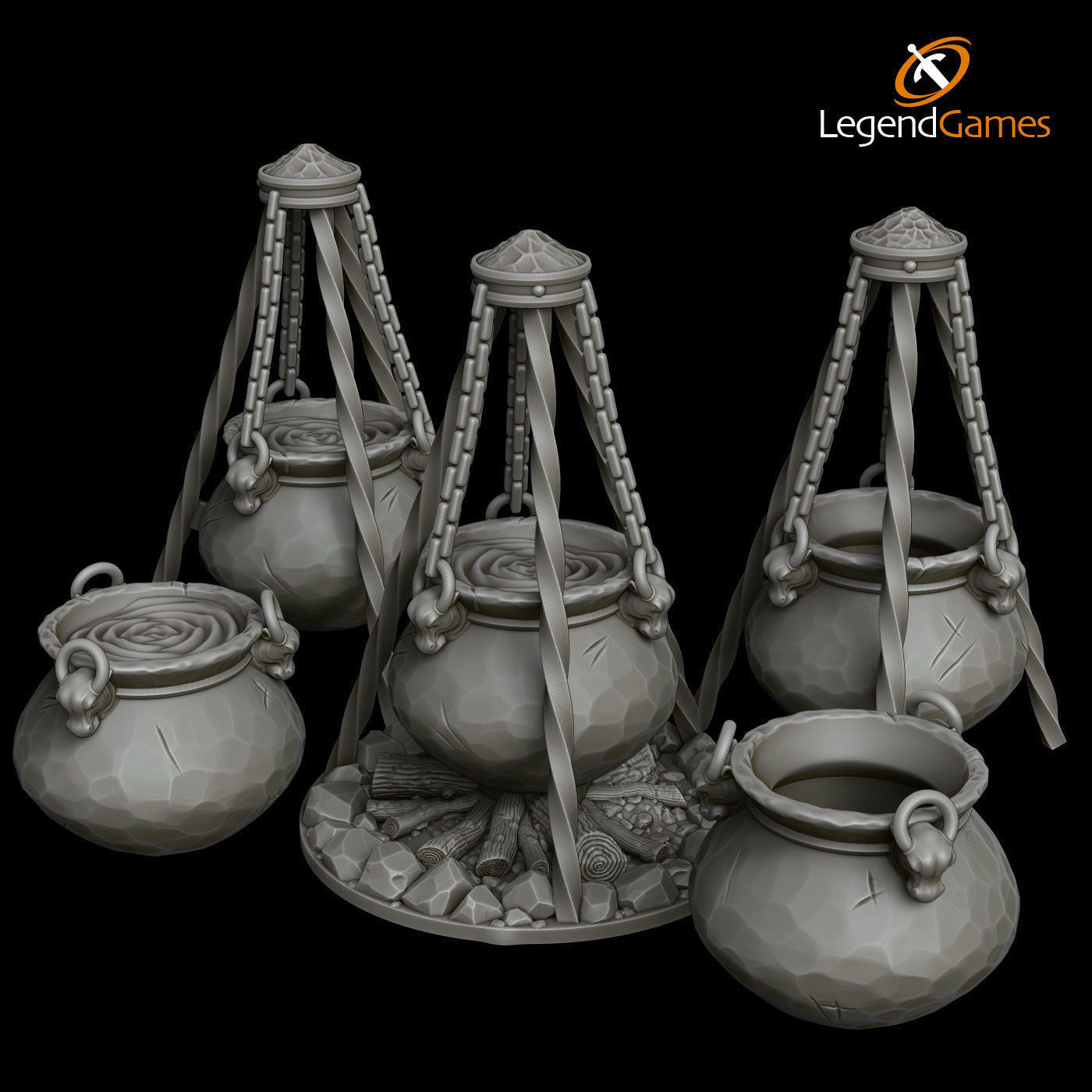LegendGames Cauldron Set for Halloween 3D print model_3
