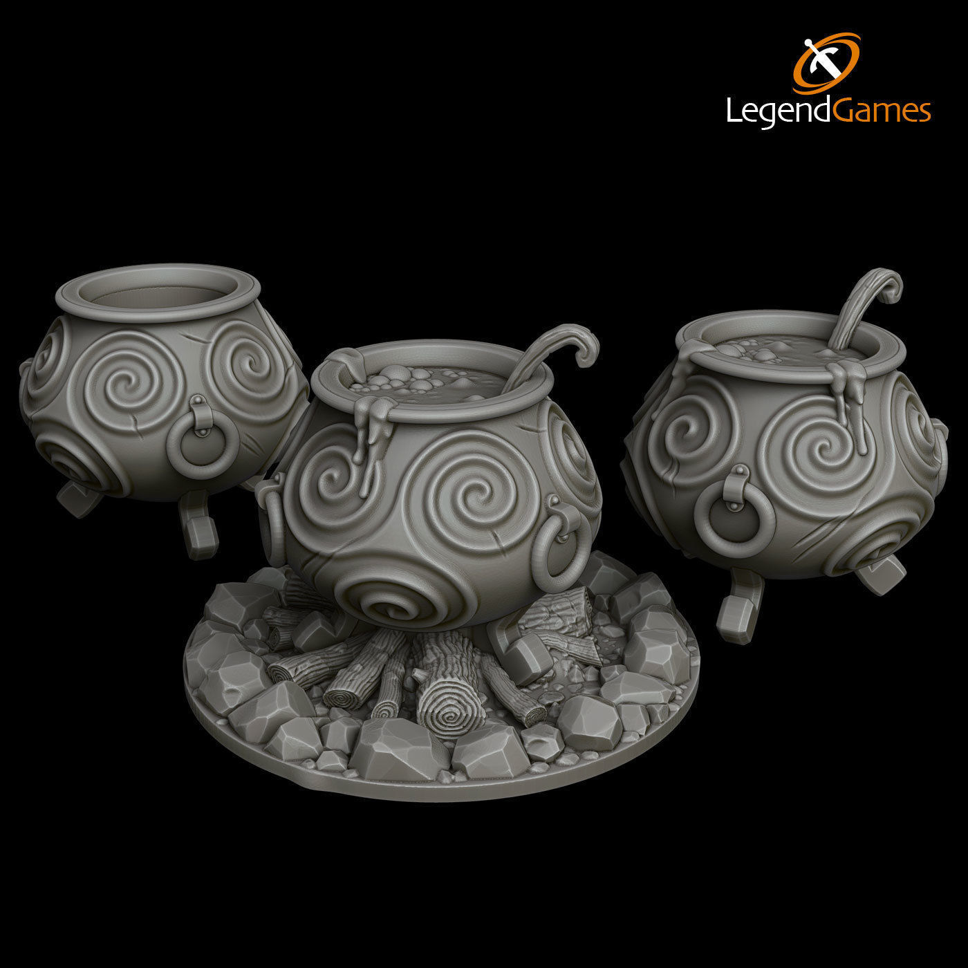 LegendGames Cauldron Set for Halloween 3D print model_4