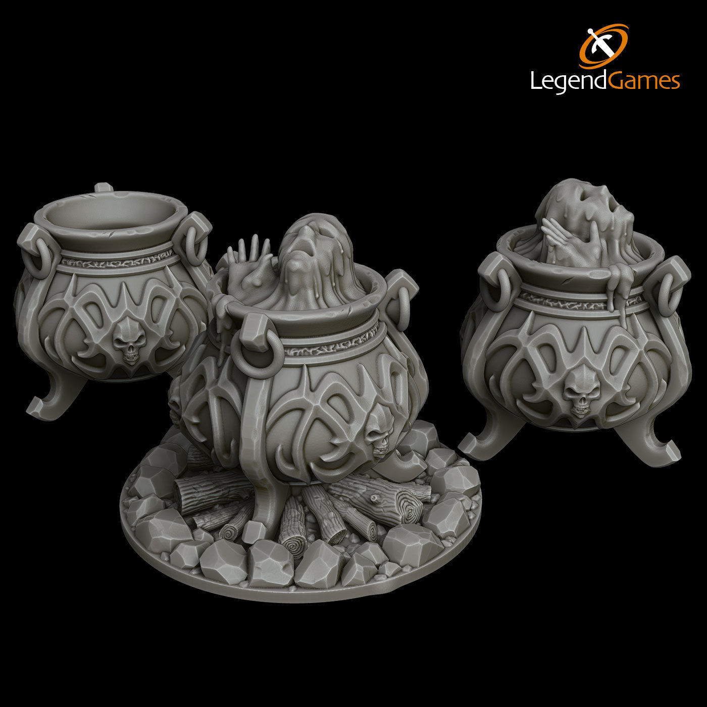 LegendGames Cauldron Set for Halloween 3D print model_1