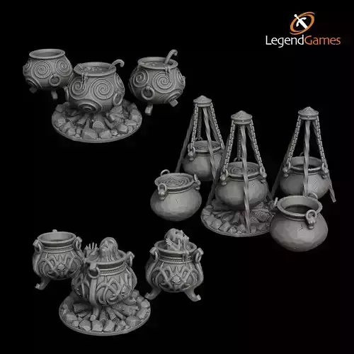 LegendGames Cauldron Set for Halloween 3D print model