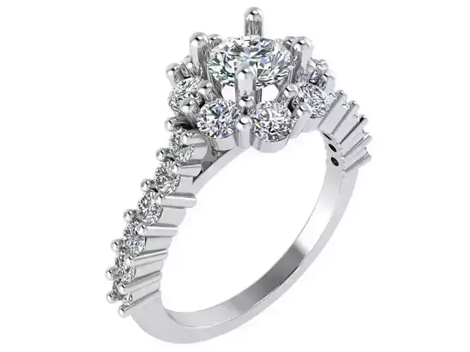 Flower Diamond Ring 1783 3D 