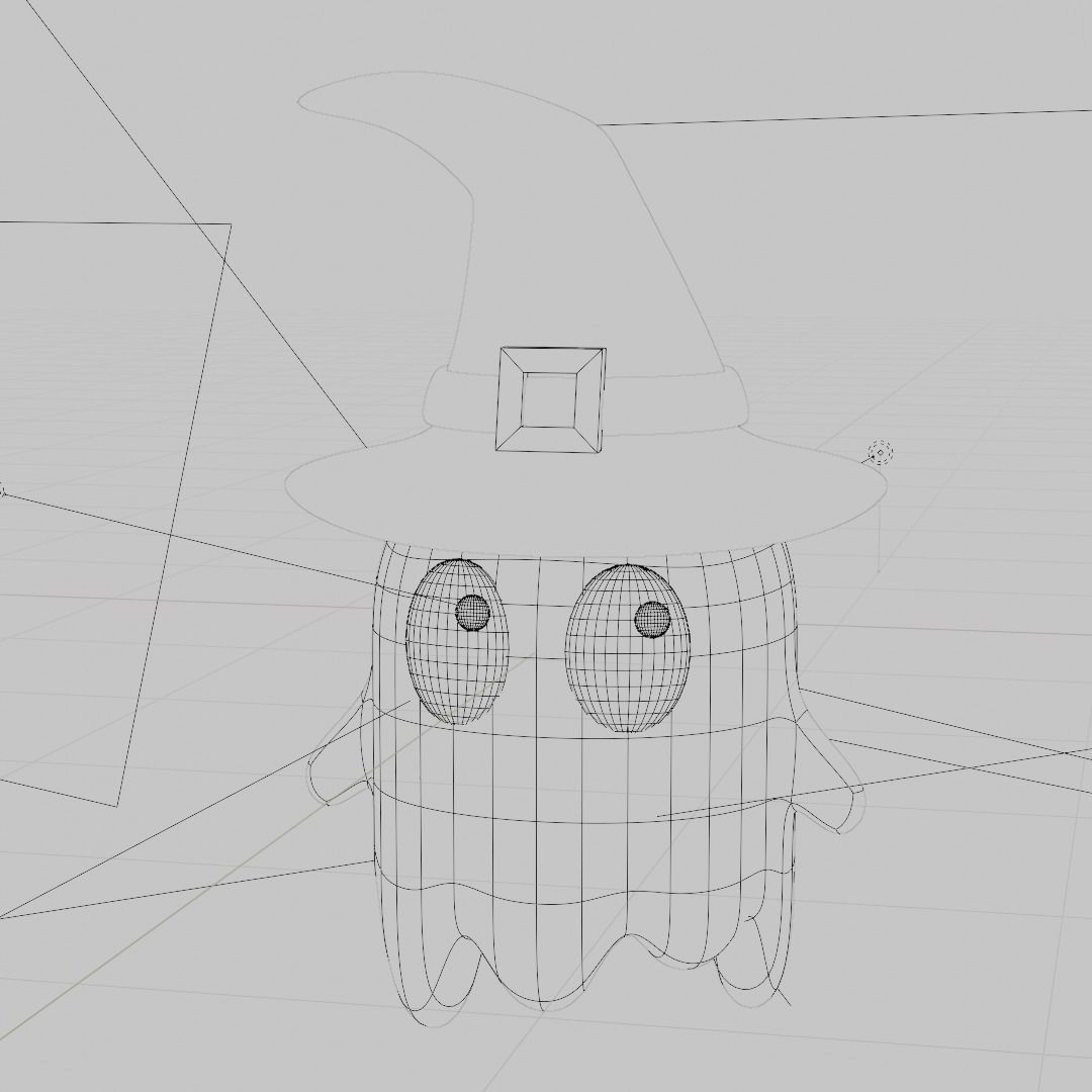 cute ghost Low-poly 3D model_1