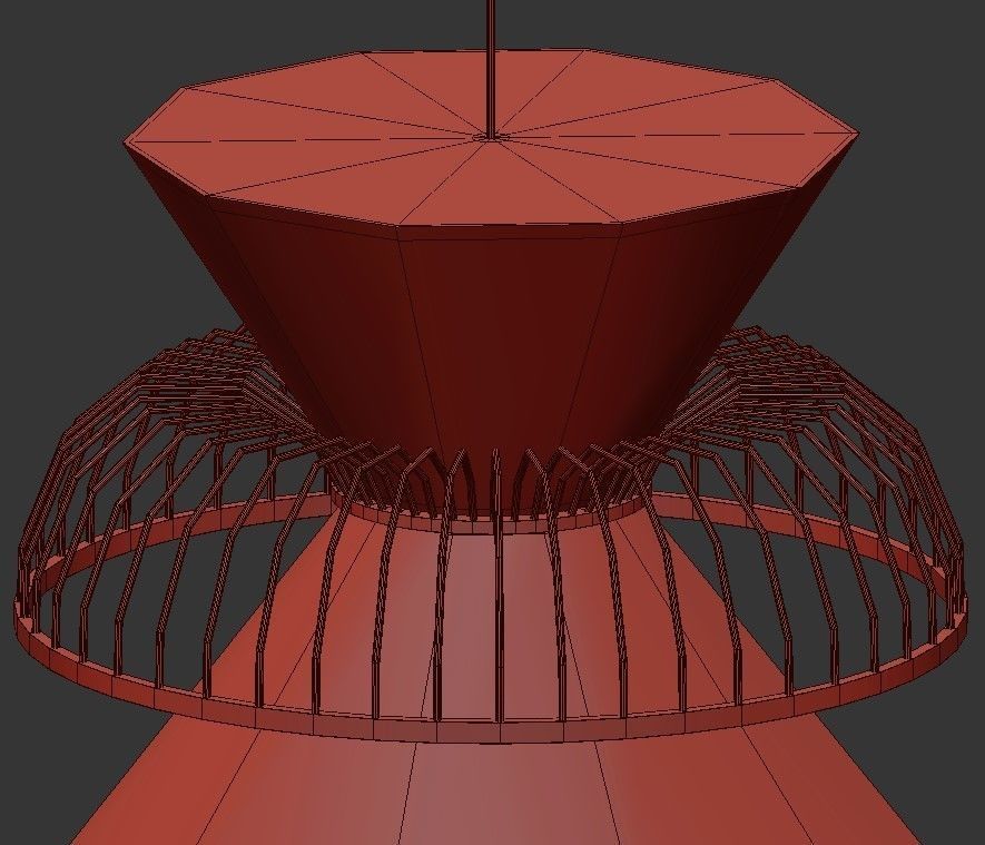 PELLA two pendant lights gold 3D model_3