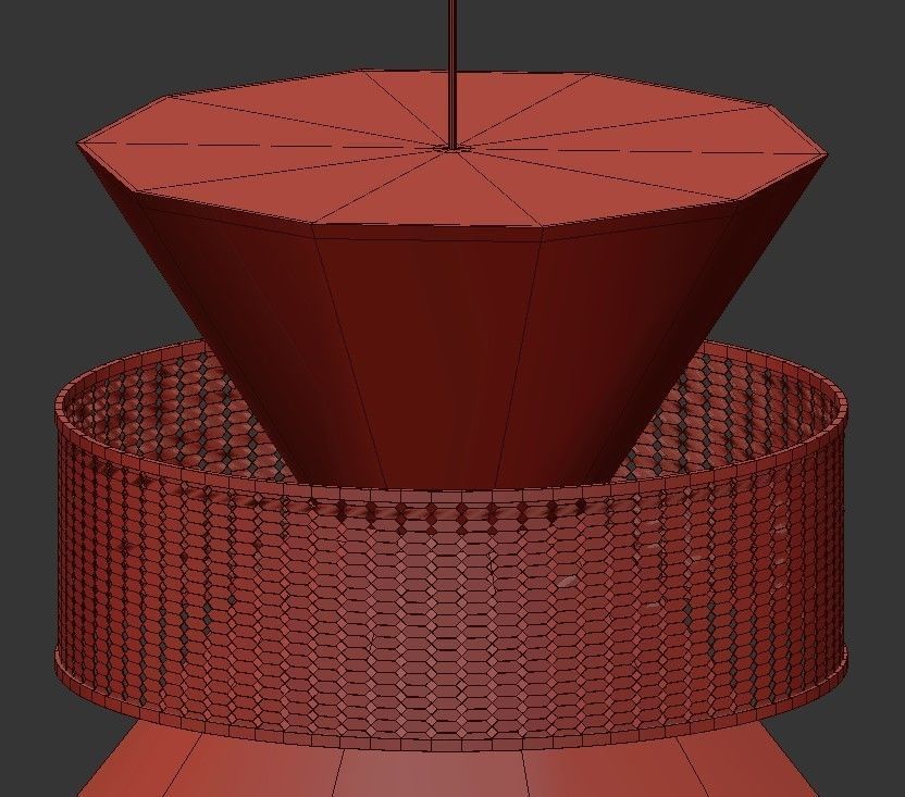 PELLA two pendant lights gold 3D model_1