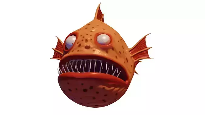 creepy fish Low-poly 3D model