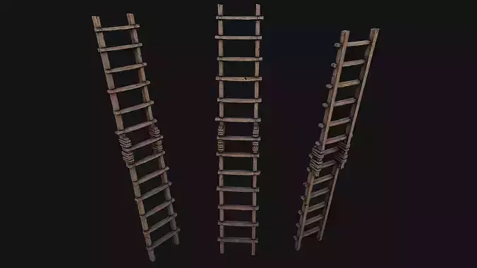 Ladder wooden Low-poly 3D model
