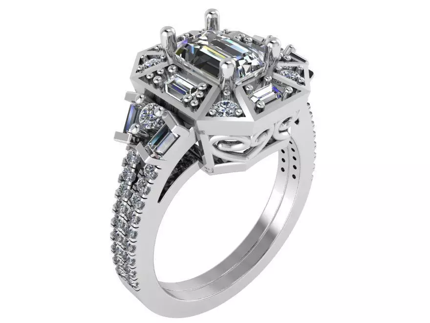 Big Stone Diamond Ring 1786 3D print Model 3D print model_0