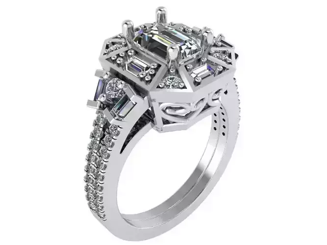 Big Stone Diamond Ring 1786 3D print Model