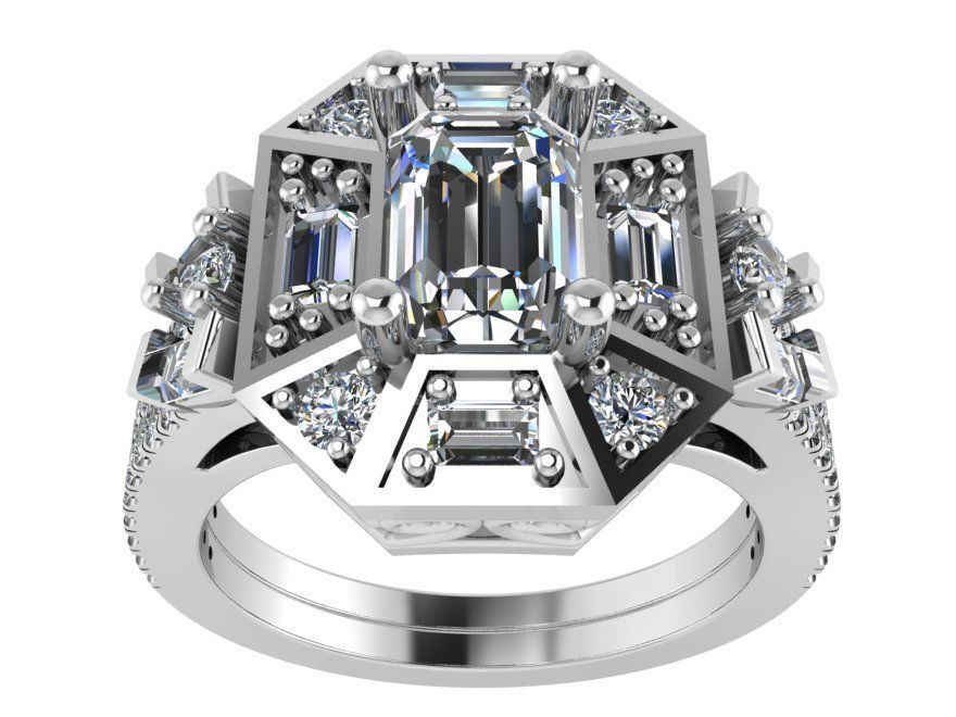 Big Stone Diamond Ring 1786 3D print Model 3D print model_2