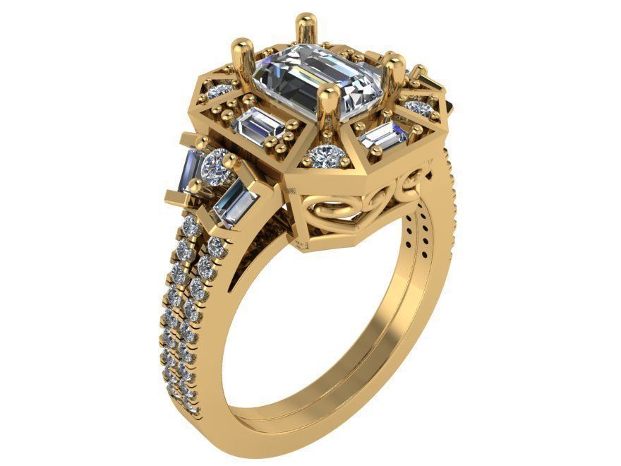 Big Stone Diamond Ring 1786 3D print Model 3D print model_1