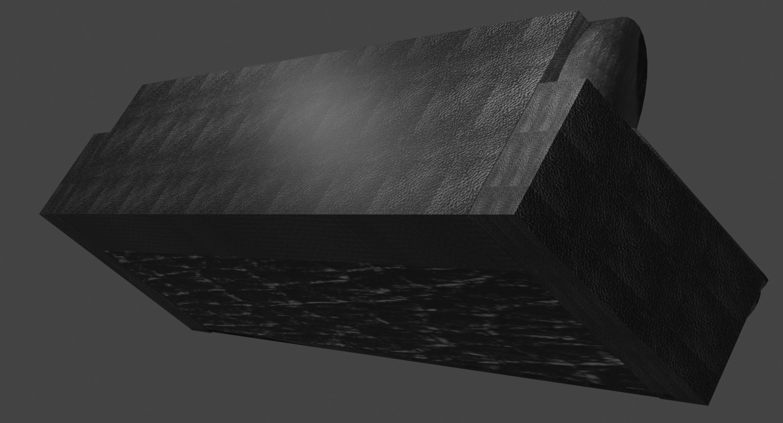 Black Leather Couch Low-poly 3D model_2