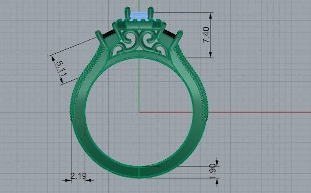 Bid Diamond Halo Ring 1417 3D Print Model 3D print model_6